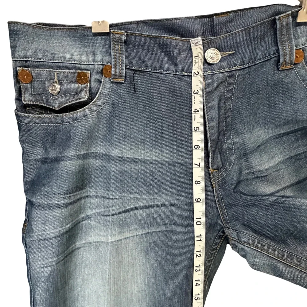 True Religion Zach Straight Leg Jeans Mens 42‎ Blue Y2K Streetwear Grunge Baggy